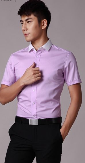 粉红色男式衬衫订做-东莞衬衫制衣厂